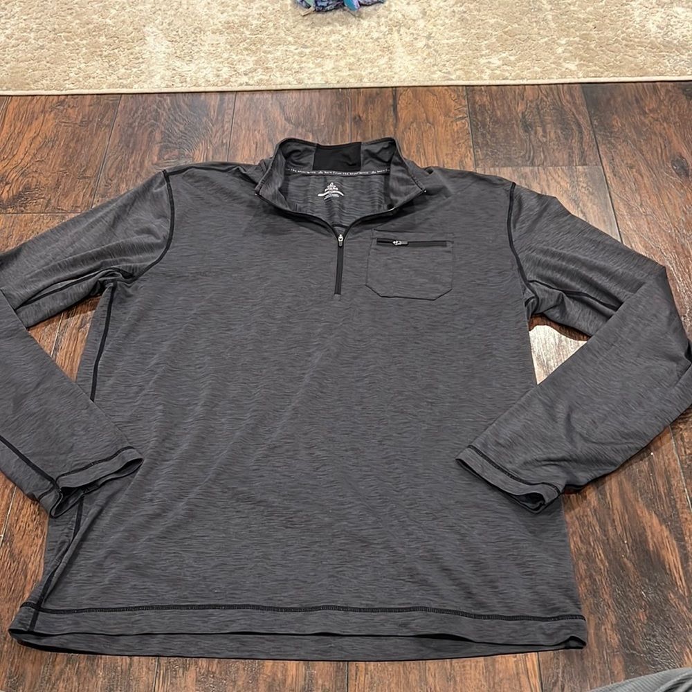 prAna 1/4 Zip Mens Grey Pullover Size‎ Large Lightweight size XXL breathable